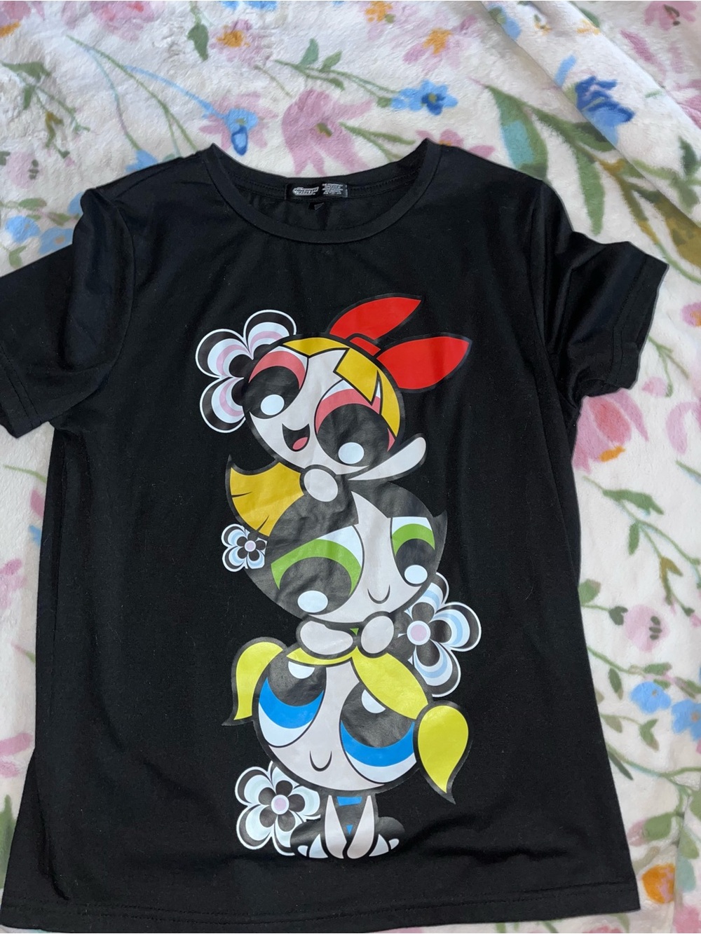 Women’s S Black Powerpuff Girls Graphic Tee